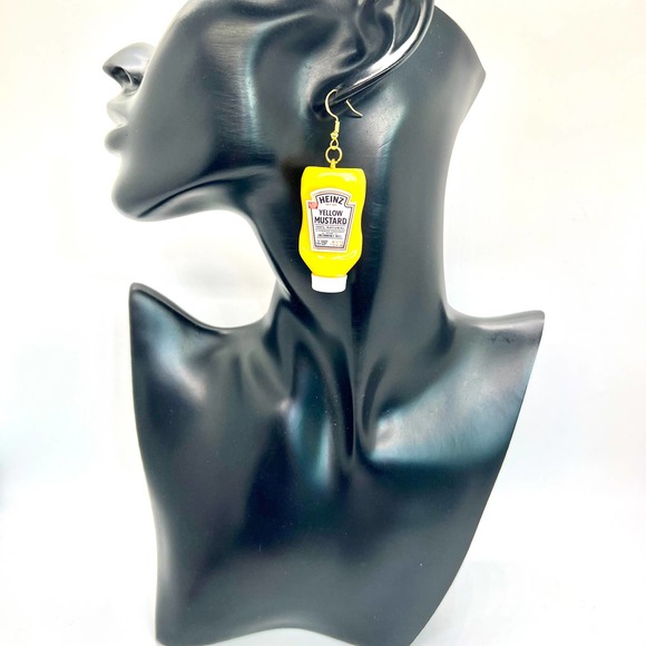 Ketchup & Mustard Earrings - Condiment Earrings - Burger Earrings - Picnic Earri - Picture 6 of 8
